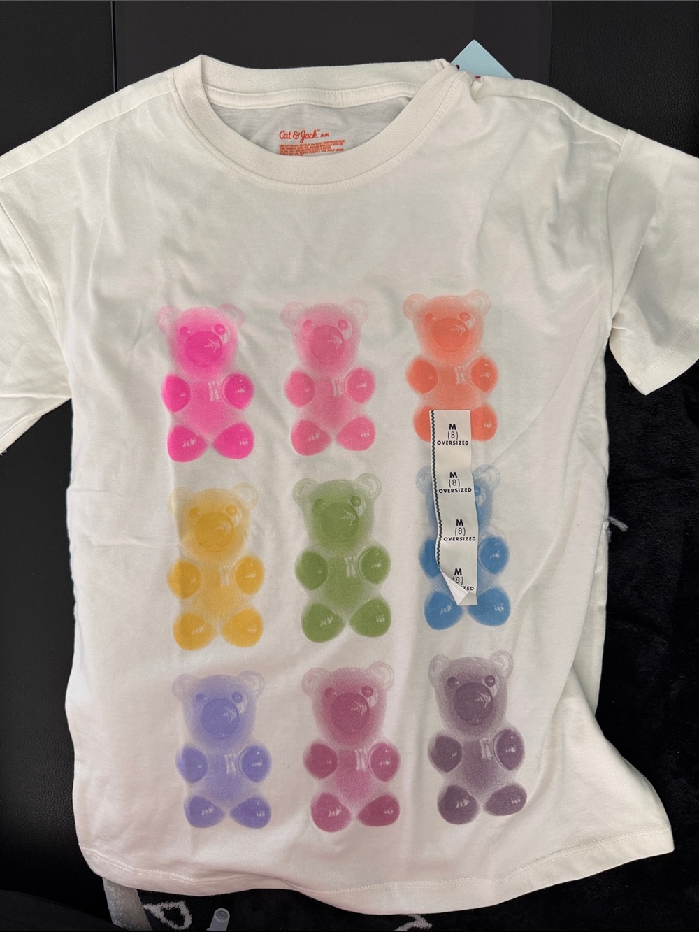 Cat & Jack White Tee with Bright Multicolor Gummy Bears